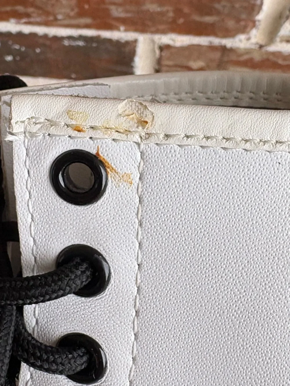 Dr. Martens Softy T 1460‎ Combat White Leather Boots Size 5